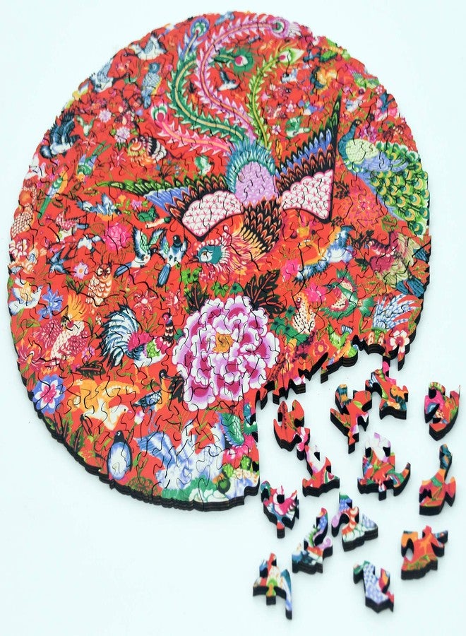 HARTMAZE Wooden Jigsaw Puzzles-Hundred Birds Paying Homage to The Phoenix 253 Truly Unique Piece Round Shape Best Choice for Adults and 10 Ages up Kids. - Image 2